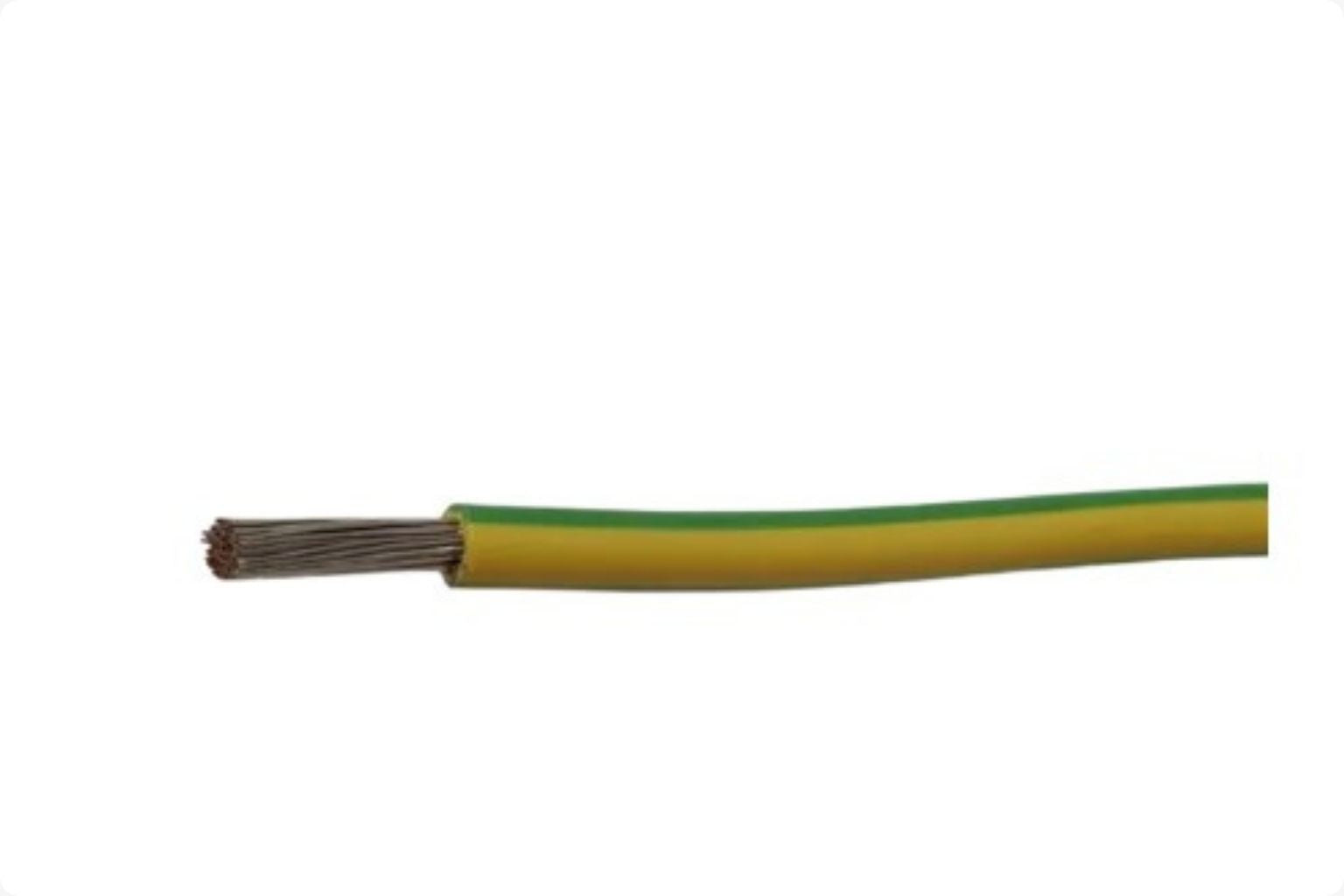 1x6.0mm2 H07Z1-K Vert/Jaune Étamé et résistant aux UV - B2CA 100 Mtr