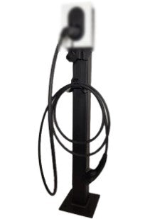 POTEAU ACIER NOIR POUR UNE BORNE ZAPTEC GO