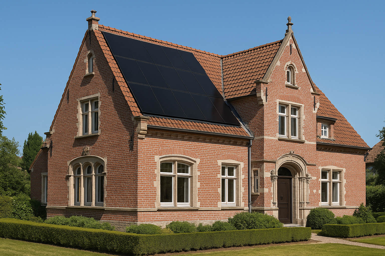 villa belge avec panneaux solaires full black